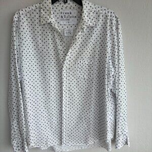 Frank & Eileen Eileen Shirt White Blue Stars Women’s XL